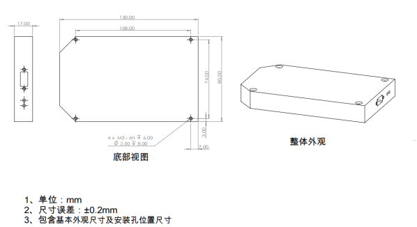 硅基7位可调光延迟线尺寸图