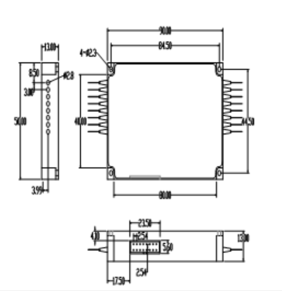 SOI高速光开关阵列器件尺寸