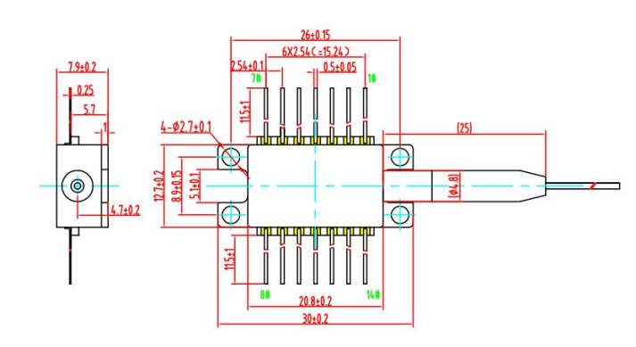 ECL窄线宽激光器的机械结构图